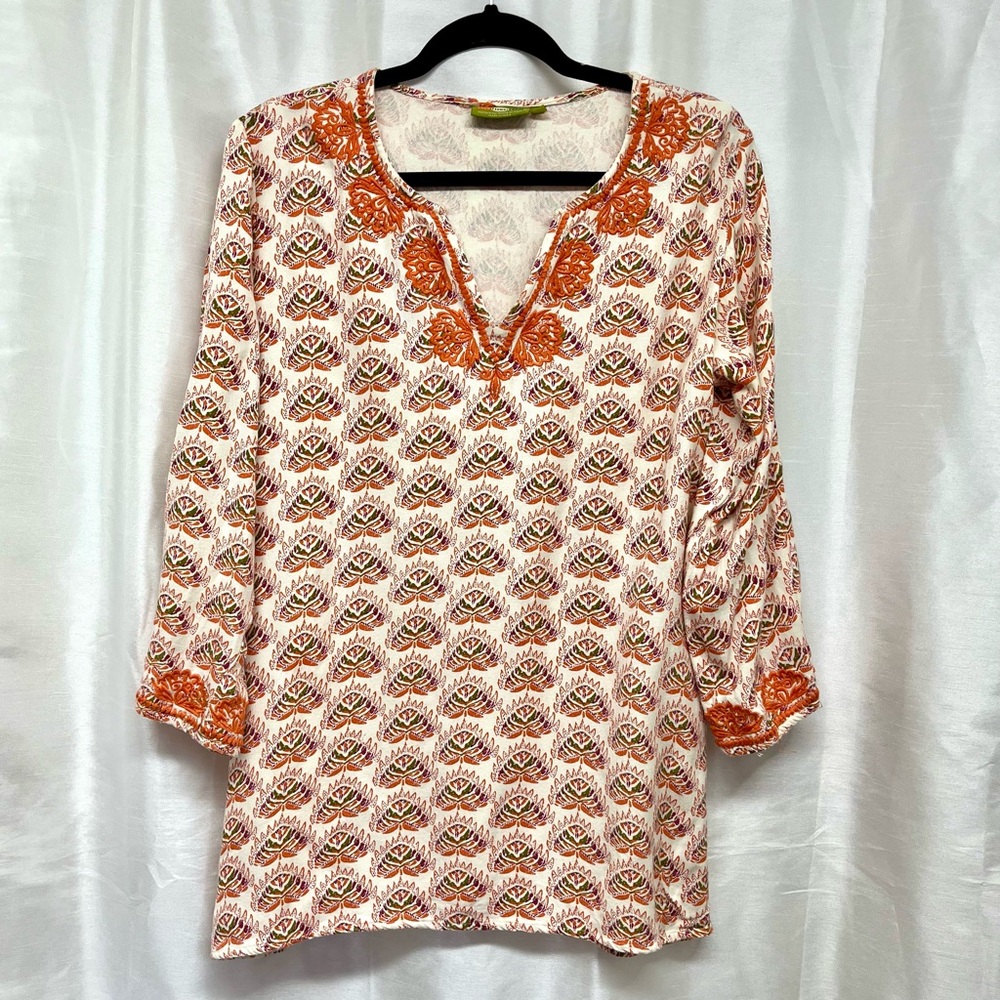 RockFlowerPaper Boho Tunic Top embroidered details Size Md